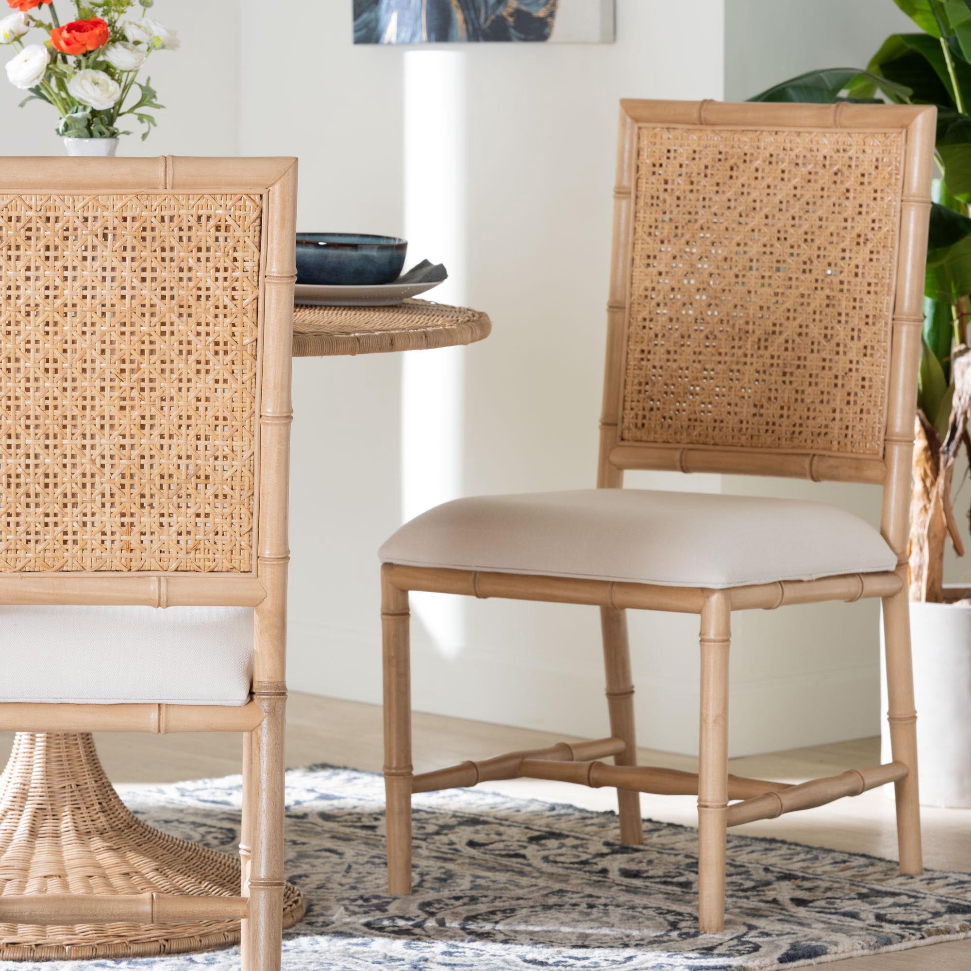 bali & pari Sandy Boho Dining Chair, Dining Height, Acacia Brown