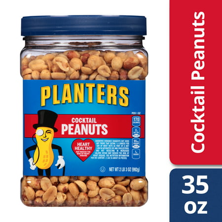 Planters Salted Cocktail Peanuts, 35.0 oz Jar (25kg Peanuts Best Price)