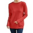 thumbnail image 5 of Women's Sweaters Pullover Off Shoulder Cropped Casual Knit Romantic Date Night Outfit Sweater Loose Fit Ribbed Long Sleeve Top Soft Comfortable Round Neck Basic Tunic Blouse For Fall Winter, 5 of 5