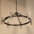 thumbnail image 3 of Decor Therapy Marcelo 6 Light Chandelier, Black Chrome, 62", 3 of 8