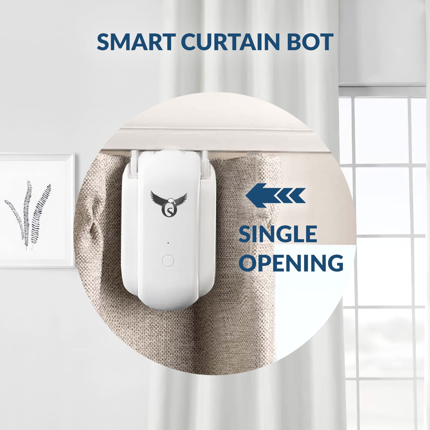 Osprey Smart Curtain Opener (2 Motors),3in1:Roman  Rod+T-Track+U-Rail,Suitable for 0.32-1.57 Rod,Remote Control & Wireless  App,Compatible with