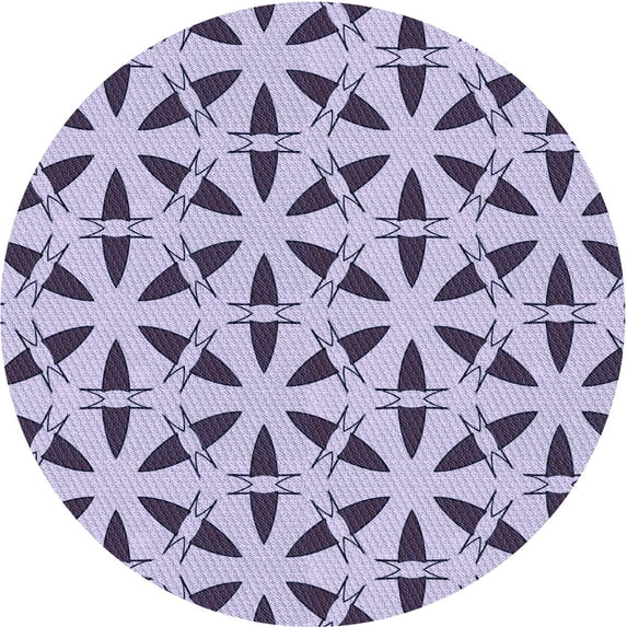 Ahgly Company Machine Washable Indoor Round Transitional Very Peri Purple Area Rugs, 3' Round