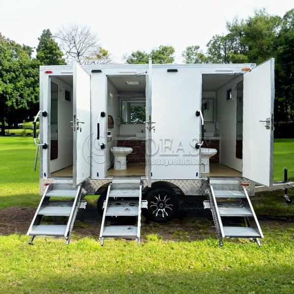 GOEASY VEHICLE 3 Station Portable Restroom Trailer | Mobile Bathroom & Camping Toilet Trailer