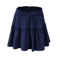 thumbnail image 4 of Doublju Women's Pleated Style Smocked Waist Flared Mini Skirt (Plus Size Available), 4 of 4