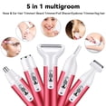 thumbnail image 6 of 5 in 1 Electric Hair Remover for Women, Facial Hair Removal, Electric Cordless Shaver Set, Wet & Dry Lady Razor for Women for Bikini Line, Nose Hair, Eyebrow, Arm, Leg USB Rechargeable, 6 of 8