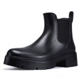 thumbnail image 1 of Botas de lluvia Asgard con plataforma hasta el tobillo, impermeables, modelo Chelsea, color negro 37, 1 of 1