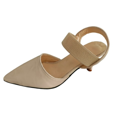 

Jungdeepe Women s Fashion Pointed Toe Solid Color Fine High Heeled Sandals