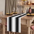 thumbnail image 2 of White Black 36 Inch Table Runner, Modern Gradient Vertical Stripes Geometric Farmhouse Dresser Scarf Cotton & Linen Tablerunner for Dining/Kitchen Island/Holiday Party Décor Small 13" x 36", 2 of 9