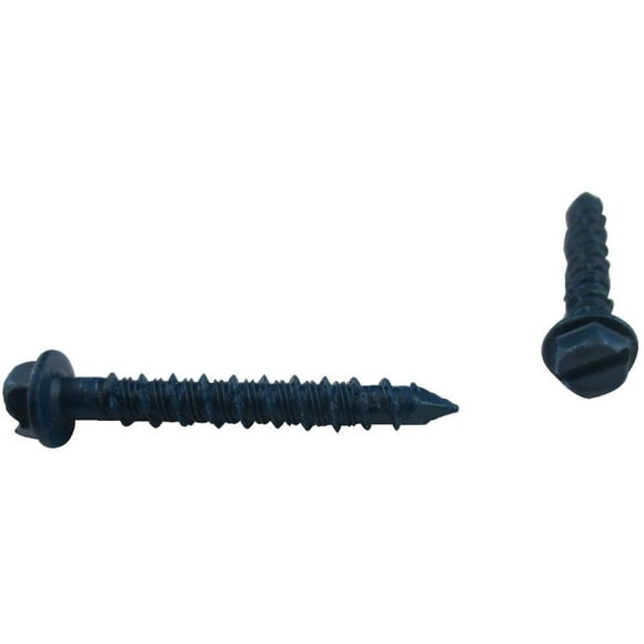 100 Pack 1/4" x 1-3/4" White Hex Head Concrete Screws