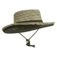 thumbnail image 4 of 3 Inch Brim Rush Straw Gambler Hat - Olive XL, 4 of 5