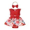 thumbnail image 5 of Coerni Baby Girl Clothes New Born Romper Dress Toddler Lace Ruffle Sleeveless Summer Outfits with Headband 0 12 18 Months, 5 of 5