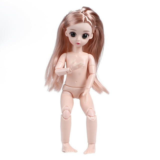 Poupée de Qualité ABS à la Mode, Poupée Unique pour Garçons et Filles, Cheveux Raides, Or Rose + Corps 30cm avec Chaussures