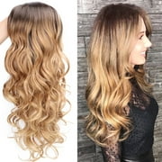 Lzvxtym Women Long Fashion Ombre Blonde Curly Hair Wigs Wig Ladies Body Wavy Cosplay