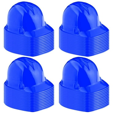 Construction Crew Party Hats - 48 Pack Kids Hard Plastic Worker Hats for Ages 3-8 - Blue Dress Up Birthday Supplies - Fun Construction Theme!