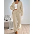 thumbnail image 6 of 2 Piece Lounge Sets for Women Oversized Button Up Cardigan Wide Leg Pants Matching Y2K Clothes Color XL, 6 of 9