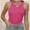 Hotpink, variant on Women's Sleeveless Full Length Fitted Racerback Workout Crew Neck Basic Tank Top