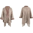 thumbnail image 4 of CoCopeaunt Women Poncho Shawls Warm Thick Fluffy Plush Tassels Cardigan Cape Coat, 4 of 7