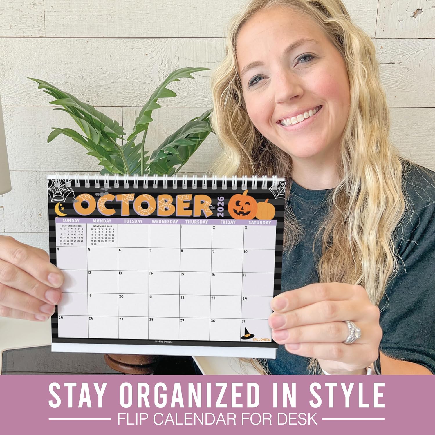 Small Desk Calendar 2026-2027 - Standing Flip Desk Calendars 2026, 18 Months Stand Up Calendars from Jan 2026 to June 2027, Typography Desktop Calendar Planner for Home, School, Office