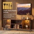 thumbnail image 5 of Industrial TV Stand for TVs up to 65" with Power Outlets& LED Light, Entertainment Center Media Console Table，Brown, 5 of 9