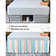 thumbnail image 7 of Aqua Teal Stripe Wrap Around Bed Skirts for King Bed 16" Drop,Bed Skirt with Adjustable Elastic Belt Dust Ruffle Bed Valance for Bedroom Hotel Geometric Grey White Vertical Striped Bed Frame Cover, 7 of 7