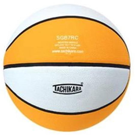Tachikara SGB7RC.GDW Indoor-Outdoor Rubber 29.5 Basketball - Gold-White