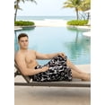 thumbnail image 4 of HAPPY BAY Men's Pareo Standard Vacation Sarong Full Beach Wrap One Size Jet, Floral Summer Vacation Aloha, 4 of 5