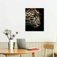 thumbnail image 3 of ARISTURING  Black and Gold Leopard Animals Office Bedroom Bathroom Canvas Print Wall Art Hunting Wild Panther Golden Animal Artwork for Living Room Home Decorations Frame, 3 of 5