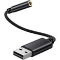 thumbnail image 3 of USB to 3.5mm Headphone Jack Audio Adapter,External Stereo Sound Card for PC, Laptop,for ,for Etc (0.6 Feet,Black), 3 of 3