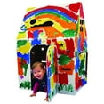 thumbnail image 6 of Easy Playhouse - Kids Art and Craft for Indoor and Outdoor Fun, Color, Draw, Doodle on this Blank Canvas – Decorate and Personalize a Cardboard Fort, 34" X 27" X 48" Age 3+, 6 of 7