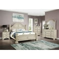 thumbnail image 4 of Formal Traditional Style 3pc Bedroom Set Solid Wood Antique White Eastern King Size Bed 2x Nightstand Furniture, 4 of 6