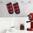 thumbnail image 3 of Unique Bargains 2pcs Soft Heat-Resistant Thick Cotton Lining Oven MittsRed 11.4" x 5.9", 3 of 6