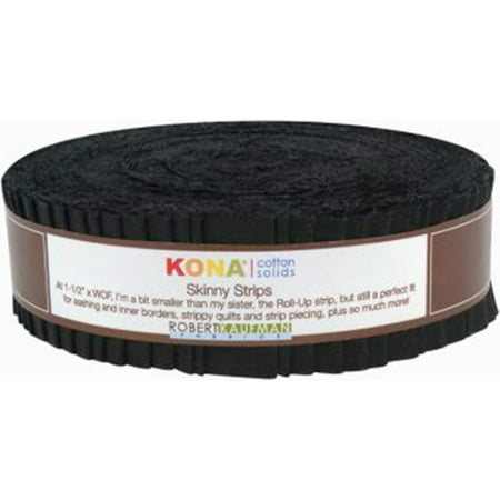 SS-101-40 Kona Solids Skinny Strips, 40 Piece, Black, Can be used for sewing, quilting, and crafting By Robert