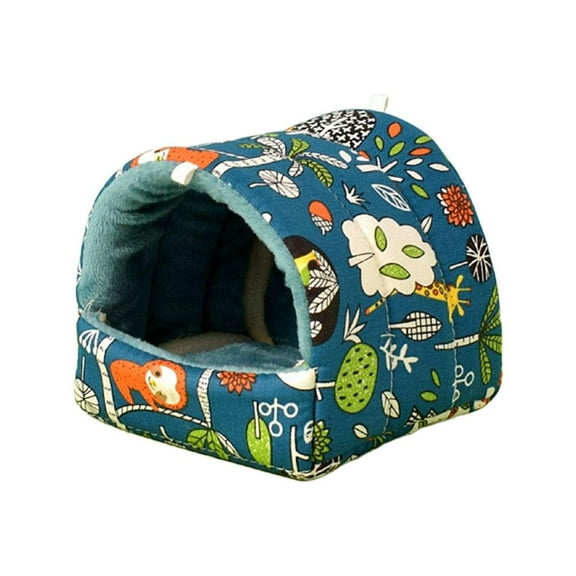Plush Hamster Nest, Cotton Small Animal Bed,Warm Plush Guinea Pig Hut Habitat,for Hamsters Chinchillas Rabbits, Soft Chew-Resistant Hiding Sleeping Pod, Washable Chinchilla Hamster Bed Cozy Nest