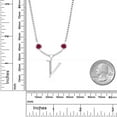thumbnail image 3 of Gem Stone King 925 Sterling Silver Initial Letter Charm Pendant Necklace for Women with Moissanite and Created Ruby - Elegant Dangling Design on 18 inch Box Chain, 3 of 3