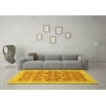 thumbnail image 3 of Ahgly Company Machine Washable Indoor Square Oriental Yellow Traditional Area Rugs, 7' Square, 3 of 4