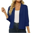 thumbnail image 1 of KIHOUT Cardigan Court Classique à Manches 3/4 Ouvert devant Léger Tricoté pour Femmes, 1 of 5
