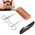 thumbnail image 3 of Beard Comb, Beard Shaping Tool Men's Beard Shaping Styling Kits Beard Comb Mustache Scissors Beard Shaper Comb Kit  for Salon for Home, 3 of 8