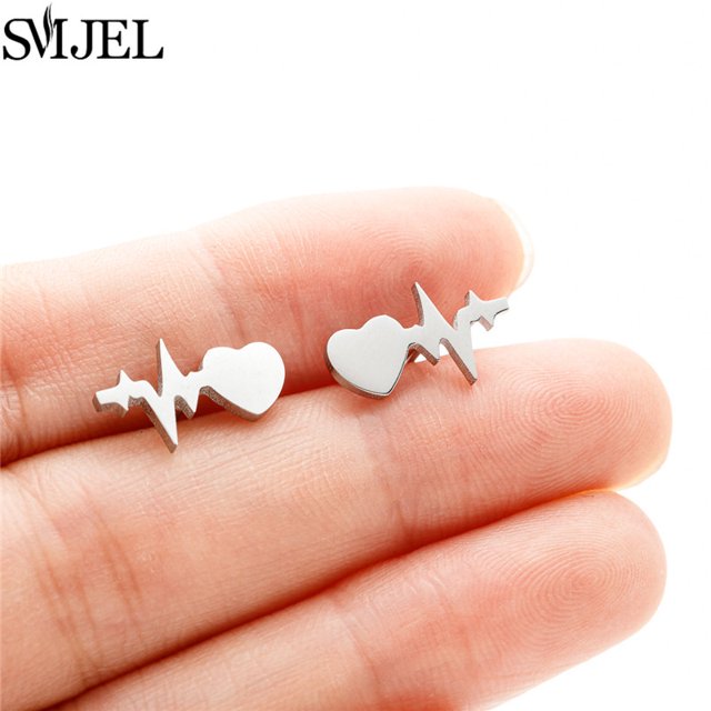 Exquisitos pendientes de corazón pequeños de acero inoxidable para mujer, joyería de boda, dama de honor, Oorbellen, novia, regalo del Día de San Valentín