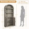 thumbnail image 3 of COZONY 5-Shelf Arched Bookcase with cabinet doors, 71.7" Tall Farmhouse Wooden Display Bookshelf for Living Room Office, 3 of 15