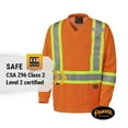 thumbnail image 5 of Pioneer Hi Vis Quick-Dry Work Safety Long Sleeve Shirt for Men - for Construction - Cooling Moisture-Wicking Mesh - Orange, 5 of 6