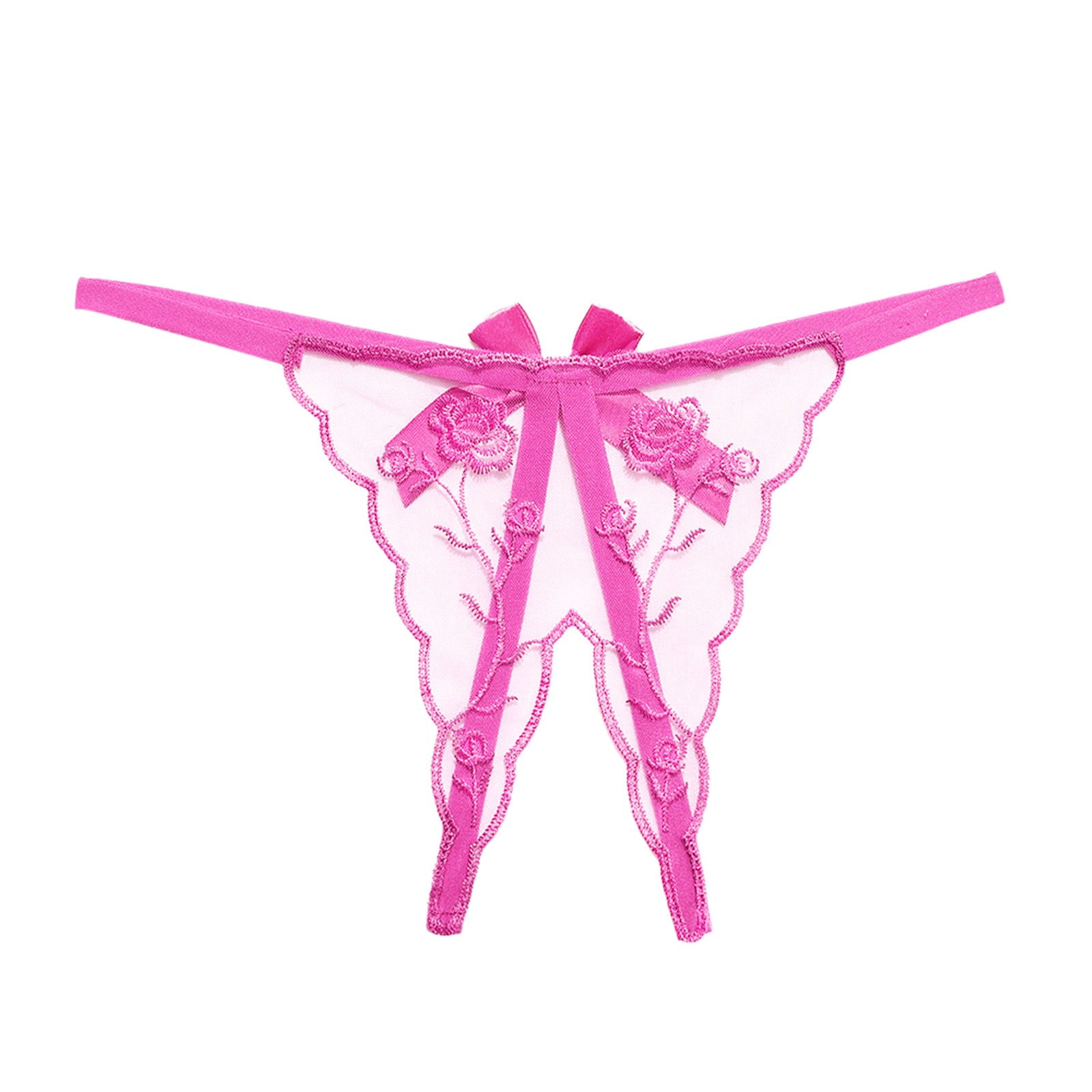 zuwimk Womens Panties,Women Mesh Thongs Panties Bikini Lightweight No Show  Underwear Pink,L