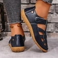 thumbnail image 4 of Navy Women Spring Summer Sandals Wedge Heels Beach Pu Upper Casual Outdoor Comfortable, 4 of 9