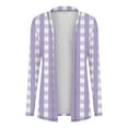 thumbnail image 3 of Guieoi Jackets for Women Clearance under $10.00 Women's Casual Long-sleeved Plaid Printed Cardigan Jacket Purple Black*Friday/Cyber*Monday Clearance, 3 of 6