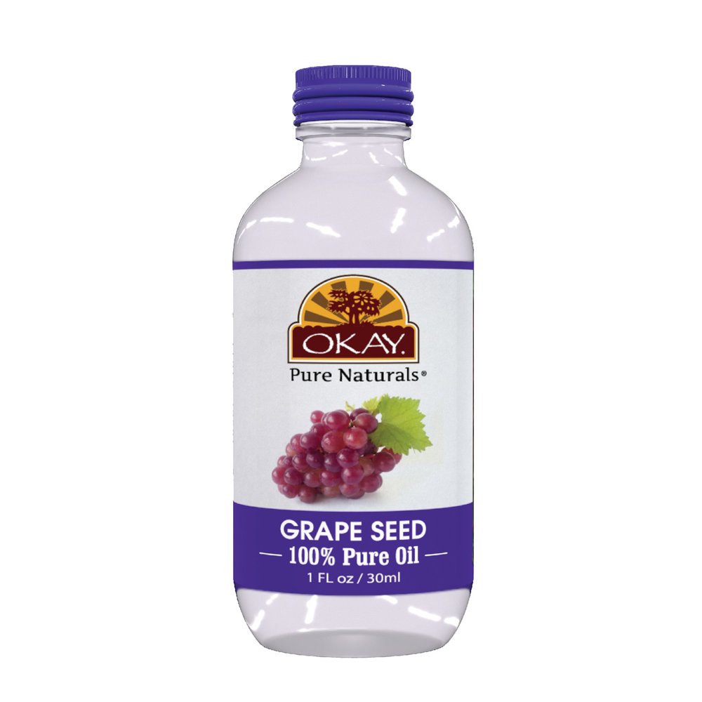 Okay 100 Pure Grape Seed Oil For Hair and Skin 1 Oz.