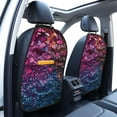 thumbnail image 3 of Pofeuu Heart Confetti on Glitter Print 2 Pack PU Leather Kick Mat Back Seat Protector, Universal Car Seat Back Organizer, Waterproof Backseat Protector For Most Car, 3 of 8