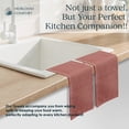 thumbnail image 4 of HEIRLOOM COMFORT 3 Pack Dual Tone Reversible Waffle Weave Kitchen Towels, 16x26 Inch, 100% Cotton, Absorbent Dishcloth Set, Quick Drying, Durable for Cleaning, Wiping, Machine Washable, Rust, 4 of 7