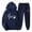Navy winter 2 piece sets, variant on Usmixi Womens Hoodies Sets Womens Sweatsuits Set Hooded Sweatshirt and Drawstring Jogger Pant 2 Piece Outfits Fashion ECG Print Plus Size Lounge Matching Set with Pocket Fall Saving