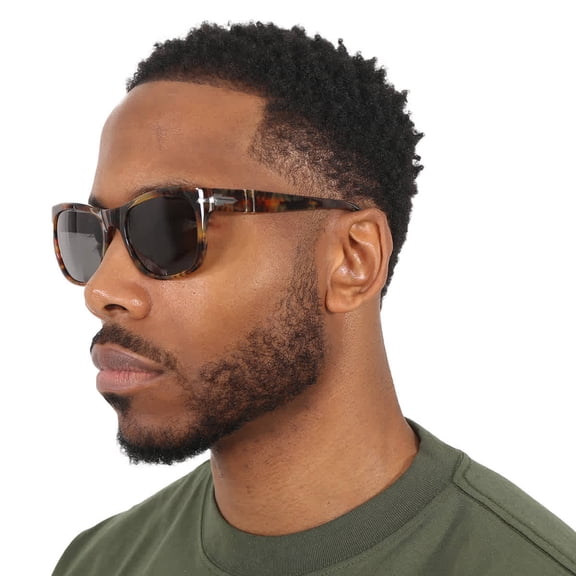 Persol Polarized Black Square Unisex Sunglasses PO3313S 108/48 55