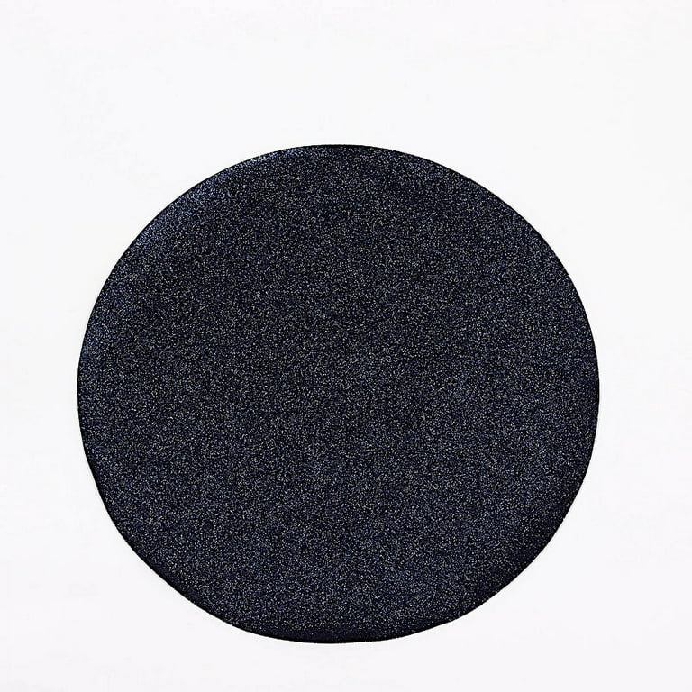 BalsaCircle 6 Charcoal Gray 13 Round Glitter Faux Leather Table PLacemats