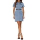 thumbnail image 2 of INSPIRE CHIC Vestido de Camisa de Mezclilla para Mujeres con Cuello, Manga Corta, Cinturón, Botones, Vestidos de Jean S Azul Claro, 2 of 6